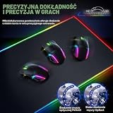 Gimars Duża Podkładka do Gier z Obszytymi Krawędziami, Podkładka RGB z 12 Trybami Podświetlenia LED, Wysokiej Jakości Tkanina Mikrotekstury, Grubość 5mm, do Biurka, Gier, Biura, Idealny Prezent dla