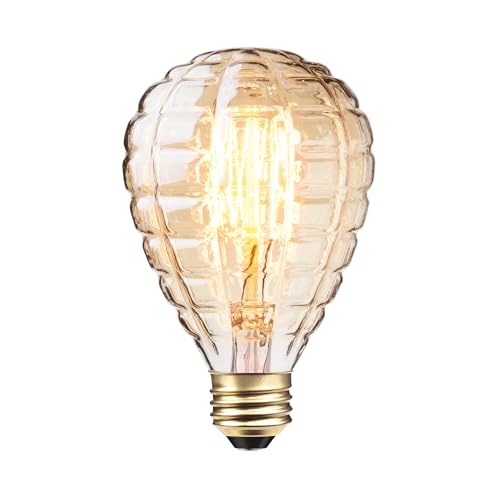 Globe Electric 40W Designer Vintage Edison Bulb, Amber Glass, E26