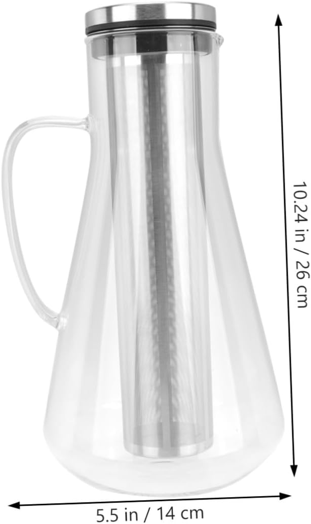 TOYANDONA Large Capacity 1600ml Cold Brew Coffee Pot with Stainless Steel Filter and Borosilicate Glass, Iced Coffee Maker for Home and Kitchen Use