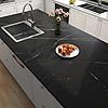 FunStick Black Marble Effect Wallpaper for Kitchen Worktop Vinyl Wrap Marble Self Adhesive Wallpaper for Kitchen Cupboards Wall Covering Peel and Stick Bathroom Black Sticky Back Table Cover 30CMx5M #1
