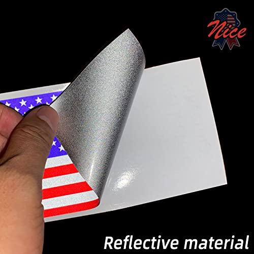 WZCNDIDI American Flag Decal,3pcs USA Flag Decal Sticker, Reflective Car Stickers for Cars/Trucks - Support US Military