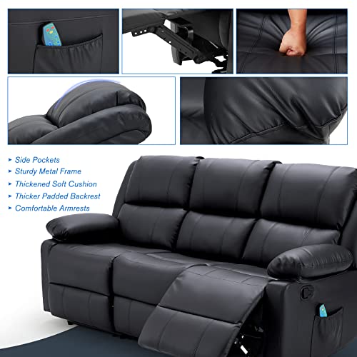 Recliningsofawithmassageheatfunctionwallhungerreclinercouch3seatmanualfauxleatherrvsofacouchhometheaterseatingblack Urban Country Home Decor Reclining sofa with massageheat function wall hunger recliner couch 3 seat manual faux leather rv sofa couch home theater seating black urban country home decor