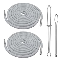 Kordel für Hoodie & Jogginghose – 160cm Ersatz-Kordel mit Einfädelnadel und Schnalle, 2 Stück BaumwolleKordel für Badehose, Hosenbund, Sweatshirts, Kordelzug für Jogginghosen und Hoodies (Grau)