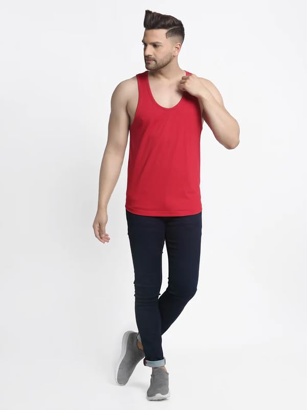Image of Regular Fit 100% Cotton Vest for Men Multipurpose Sleeveless Undershirts Tank Top Use for Gym wear, Running Tanks Sando and Outdoor Baniyan for Men