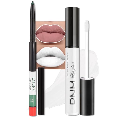 evpct 2Pcs White Matte Liquid Lipstick Lip Gloss Stain and
