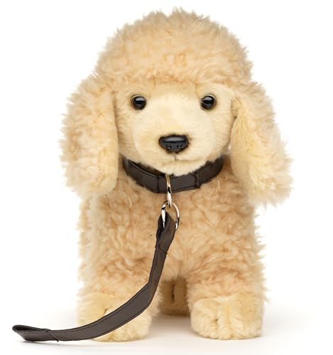 Uni-Toys - Pudel (apricot), stehend (mit Leine) - 30 cm (Länge) - Plüsch-Hund - Plüschtier, Kuscheltier