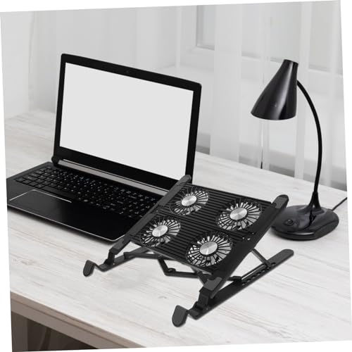 Base refrigerada para laptop ajustable con ventiladores USB, soporte ergonómico para notebook, ideal para gaming y uso prolongado miniatura 2