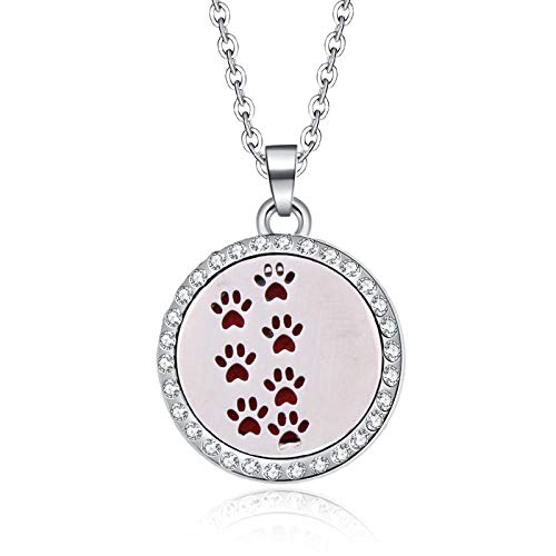 Preisvergleich Produktbild Niaofeces Parfüm-Halskette Ätherisches Öl Diffusor Anhänger Halskette Aromatherapie Halskette Beauty Blumen Medaillon Ätherische Öle Aroma Diffusor Strass Medaillon Parfüm Anhänger Halskette