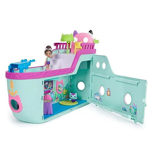 Gabby’s Dollhouse, Gabby Cat Friend Ship, Cruise Ship Toy with 2 Toy Figures, Surprise Toys & Dollhouse Accessories, Kids Toys for Girls & Boys 3+