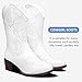 Vepose Women’s White Cowboy Mid Calf Boots, Cowgirl Western Embroidered Chunky Low Heel 9800 Boots with Zipper, Size 9.5M US, (CJY9800 White 09.5)