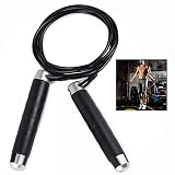 LHKJ Corde à Sauter Sport, Noir Facilement réglable Corde en Acier réglable Jump Speed Rope pour Entraînement