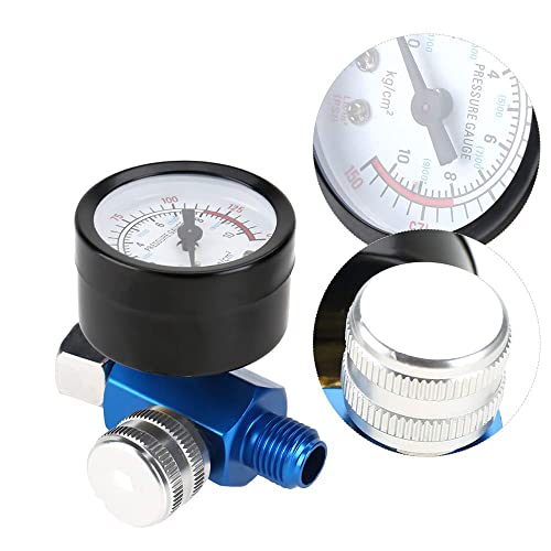 ANCLLO Luftdruckregler, 6,35 mm Sprühfarbpistole Luftdruckregler Manometer pneumatisches Werkzeugzubehör