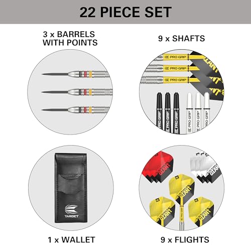 Image of Target Darts Gabriel Clemens 24G Tungsten Steel Tip Darts Set - 9 Pro Grip Shafts - 9 Pro Ultra Flights - Dart Wallet - Dart Counter App Coupon Bundle