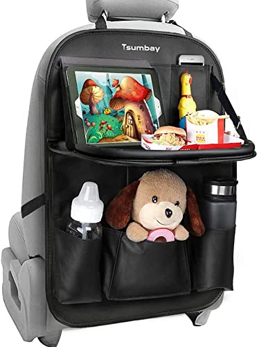 IBLUELOVER Organisateur Voiture Enfants Pliable - Sac Rangement Siège Arrière Avec Poches, Boîte à Mouchoirs Et Porte Bouteilles