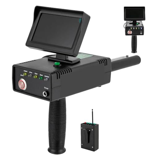 Detector de metales subterráneo de mano con pantalla LED 3D, detecta cobre, plata, oro, diamantes de hasta 50 m de profundidad y alcance de 1200 m para caza de tesoros