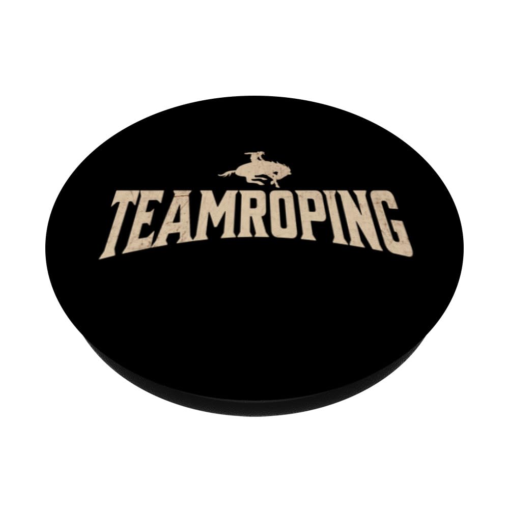 Teamroping - Rodeo PopSockets Swappable PopGrip, Black - Image 2