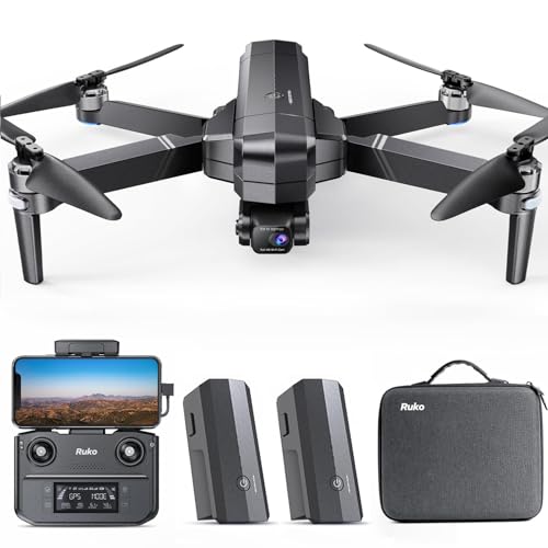Ruko F11GIM2 Drones with Camera for Adults 4K, 64Mins Flight Time, Gimbal & EIS 4K Camera, 16404ft Digital video Transmission, GPS Auto-return Professional Quadcopter, Level 6 Wind Resistance