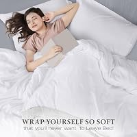 Duvet Cover King, 3 Piece Cotton Like Polyester With Zipper Closure, White — image 8