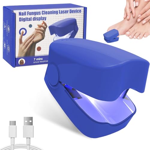 Dispositivo de Tratamiento AntimicóTico de UñAs, Aparato de Tratamiento láser de Hongos de uñas para Uñas de Manos y Pies, Tratamiento de Hongos de Uñas, 7 minutos al día (azul)