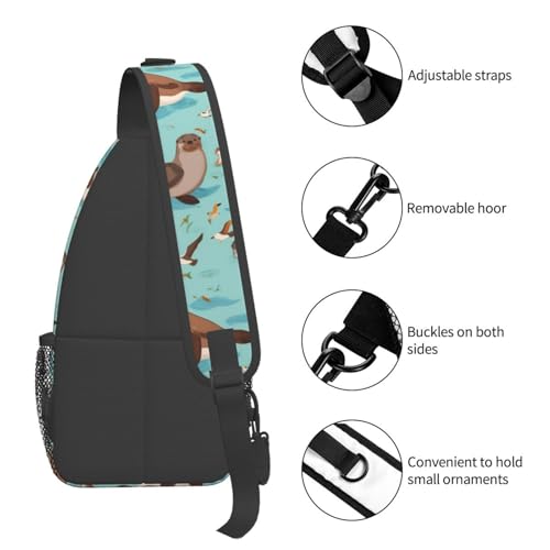 Mochila cruzada casual de uso diario Otters miniatura 5