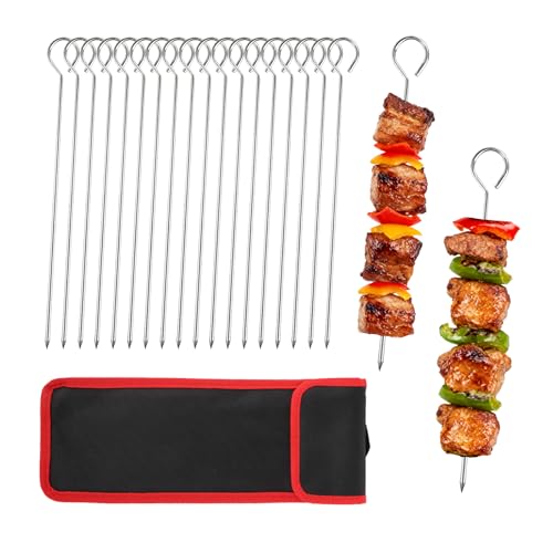 20 Pack 20cm Metal BBQ Skewers