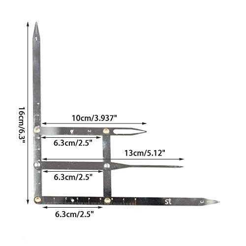 Golden Mean Calipers Stainless Steel Thrush Eyebrow Microblading Ruler Eyebrow Permanent Measure Symmetrical Tool Three-Point Positioning Balance Ruler For Makeup Ratio Measure Fibonacci Gauge Tool #TOP4