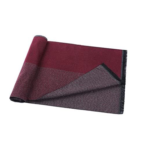 Llly Cashmere Scarf Men's Fall/Winter Herringbone Fringe Warm Wool Scarf Trendy Business Korean Version (Color : A, Size : 170 * 30Cm) #TOP1