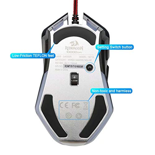 Souris Gamer PC anti fatigue 9 boutons programmables USB 10000 DPI - 3