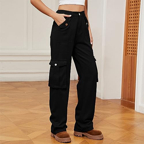 Fashion Mid Rise Jeans for Women Stretchy Zipped Up Button Waisted Denim Pants with Multi-Pocket Teen Girls Y2K Jeans3