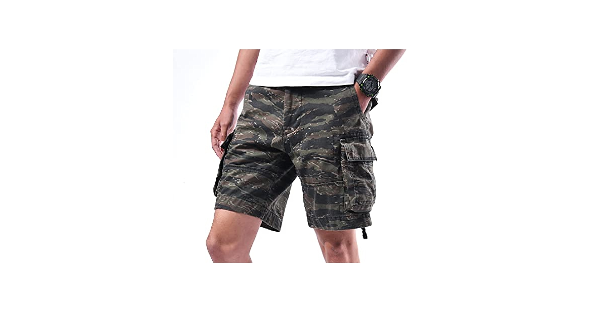 【BAON】[unisex] Steel Camo Cargo Banding Bermuda Pants s-l1200.jpg