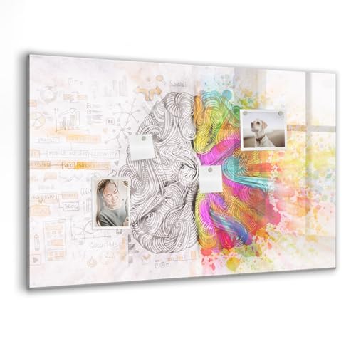 Tableau en verre magnétique de haute qualité anti-rayures au design artistique 90x60cm