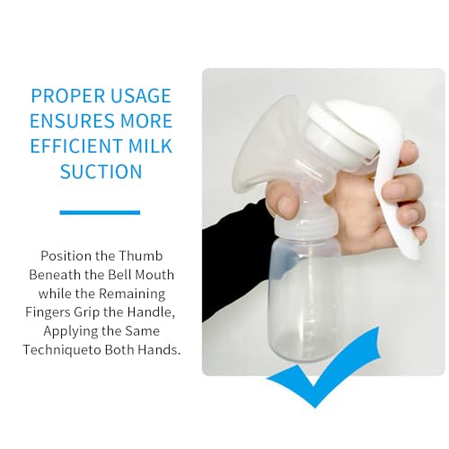 Extractor de leche manual con flange de silicona y 3 niveles de presión miniatura 4