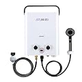 Outdoor Propane Tankless Water Heater - 6L 1.58 GPM Portable Gas Water Heater with Digital Display Overheating Protection & Handle for Camping Barn Cabin RV Washing Pets