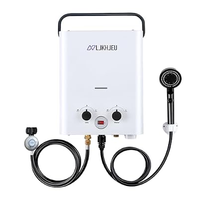 Outdoor Propane Tankless Water Heater - 6L 1.58 GPM Portable Gas Water Heater with Digital Display Overheating Protection & Handle for Camping Barn Cabin RV Washing Pets
