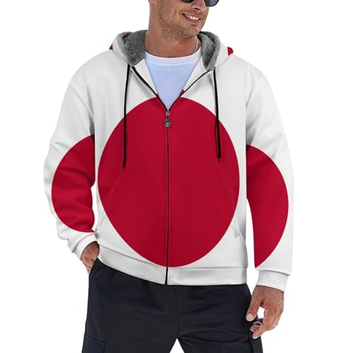 Parka con estampado de bandera de Japón chaqueta exteriores de talla grande S-6XL hombre