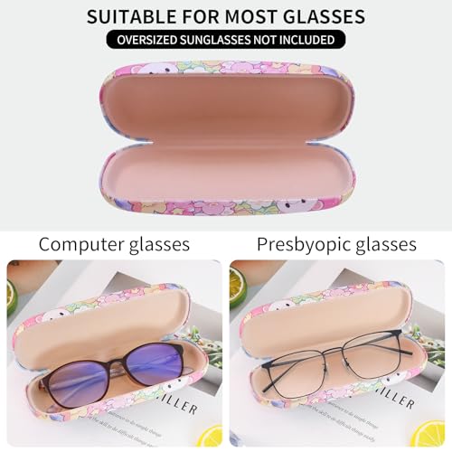 Image of PERFECTSIGHT Hard Shell Eyeglasses Case, PU Leather Protective Glasses Case, Cute Eyeglass Case for Women Men Girls