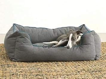 Gorgeous Luxurious Ultra Soft Ethnic Designer Bed for Dog/Cat Grey Square Shape (Export Quality) Size: Medium