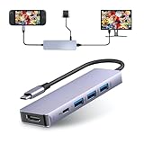 VVG USB-C HDMI 5in1 ハブ 4K 60Hz 出力対応 Type-C 100W PD急速充電 1*USB3.0+2*USB2.0ポート 5Gbps超高速データ転送用 スリムハブUSB4/Thunderbolt 3/4/Window/MacOS/linux/IOS/Androidシステム/switch2対応 Mac Pro/Air/iPad Pro/iphone15 16 17など