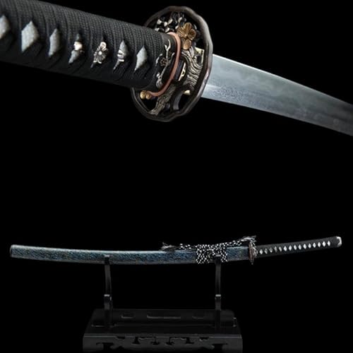 PJXC Handcrafted Katana Japanese Samurai Sword with Damascus Steel and