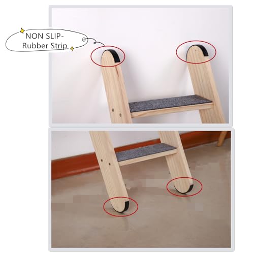 Escalera para gatos de madera sólida 31.5 pulgadas miniatura 3