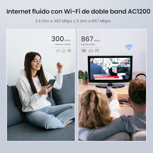 Tenda AC8 AC1200 Dual-Band MU-MIMO Wireless Gigabit Router, Wi-Fi speed up to 867Mbps/5G + 300Mbps/2.4G, 4 Gigabit Ports, Parental Control, Guest... - Image 3