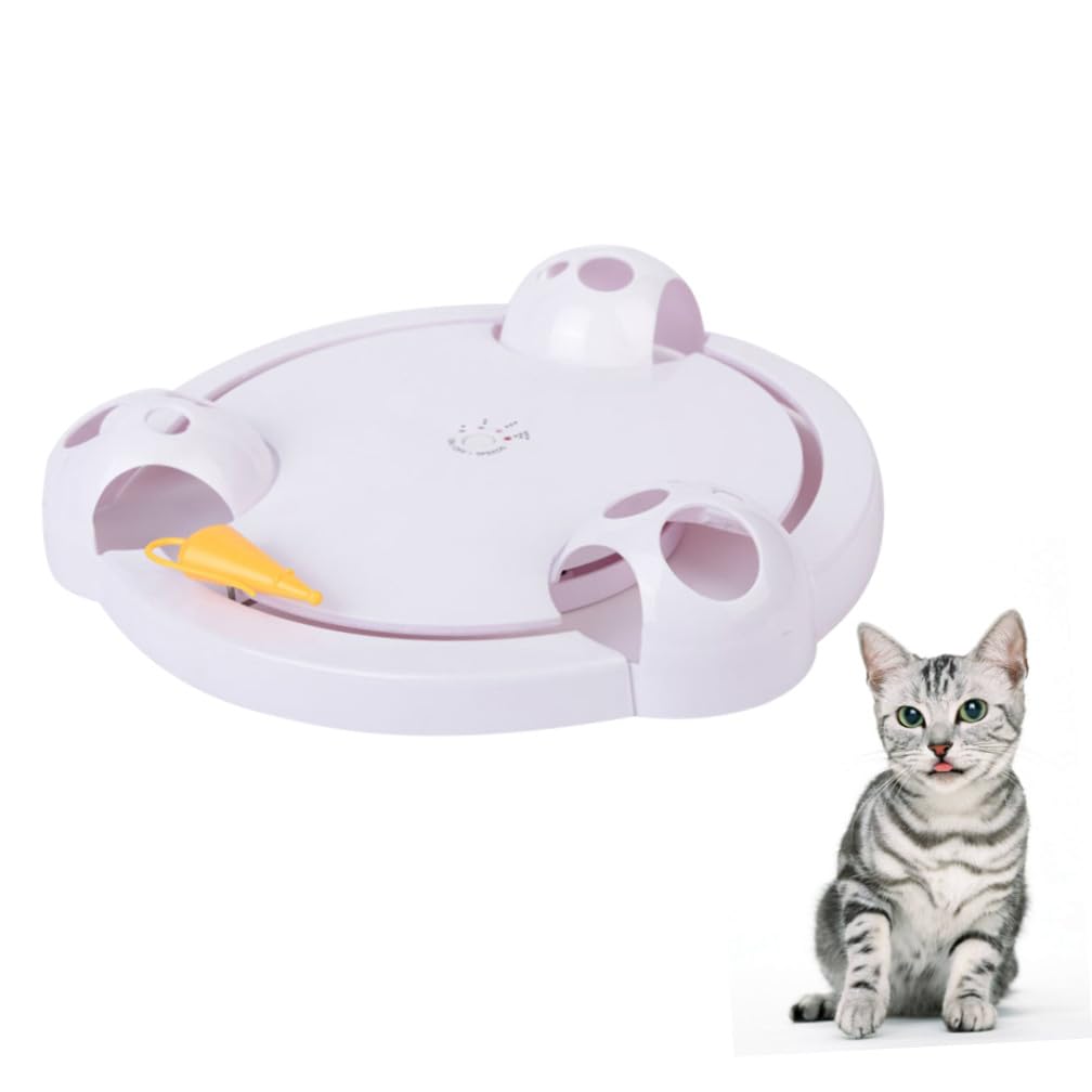 Juguete Eléctrico para Gatos Palo Giratorio Automático, Material Abs Componentes Electrónicos y Base Antideslizante, Adecuado para Entretenimiento Felino