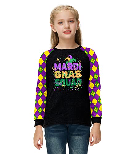 Image of Remimi Girls Thanksgiving Shirts Buffalo Plaid Raglan Tee Cute Turkey Holiday Party Long Sleeve Tshirt 5-14 Years