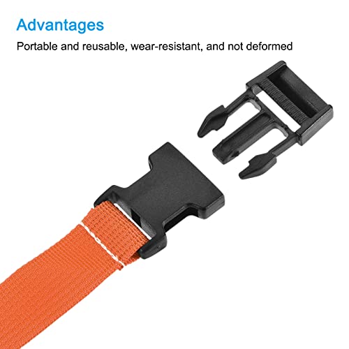 Image of MECCANIXITY Utility Strap with Buckle 1x20 Inch Polyester Quick Release Adjustable Belt for Travel Outdoor Bag Luggage Packing (Orange)