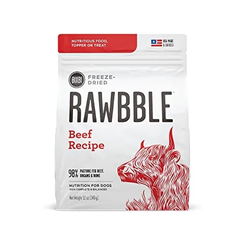 BIXBI Rawbble Freeze Dried Dog Food, Beef Recipe, 12 oz Cover