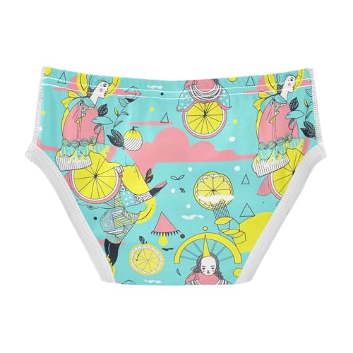 visesunny Boys Cotton Underwear Illustration Grotesque Style Lemon Printed Toddler Soft Training Briefs Size 2T-8Y for Kids2