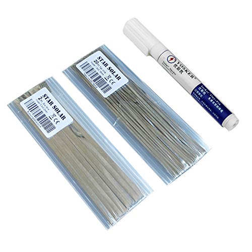 Vikocell DIY Solar Panel Solar Cells Soldering Kits 20M Tabbing Wire with 2M Busbar Wire and 1Pcs Flux Pen