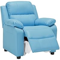 JC Home Macaron Kids Reclining Chair Leather Recliner Sofa Push Back Toddler Youth Children Child Ages 2-8
