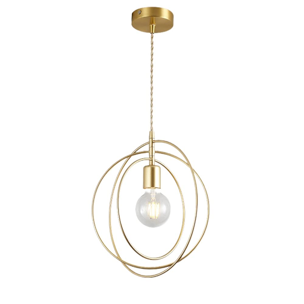 Lampada a soffitto Moderna, Tutta la Luce a Sospensione a Testa Singola in Rame, lampadario in Metallo ad Anello Creativo, Supporto della Lampada, Dispositivo di Illuminazione a soffitto, Decorazione