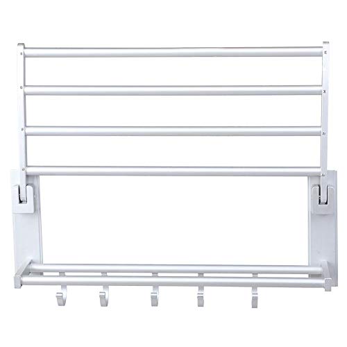Toallero de ba?o de Dise?o Plegable, Estante de Almacenamiento de ba?o, Aluminio montado en la Pared para ba?o de… - Imagen 3